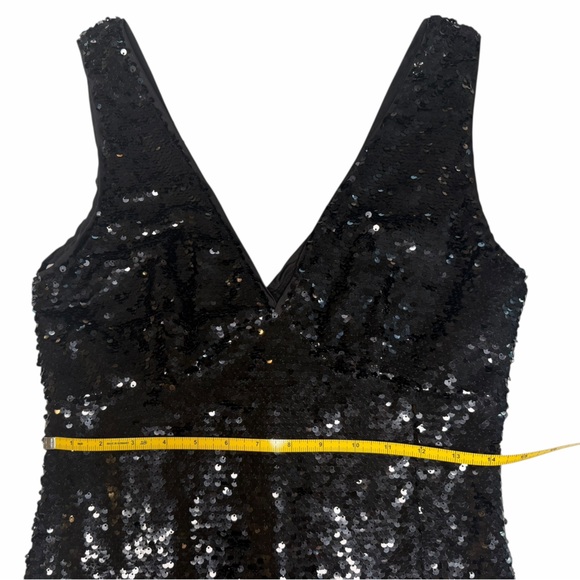 Lulus Shimmering Nights Black Sequin Sleevless Midi Dress- M - Picture 12 of 16